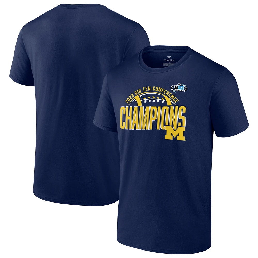 Men's Fanatics Navy Michigan Wolverines 2023 Big Ten Football Conference Champions T-Shirt