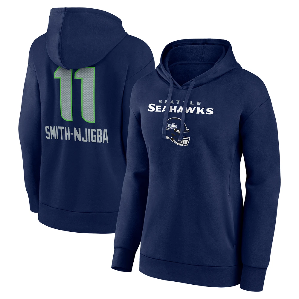 Women's Jaxon Smith-Njigba College Navy Seattle Seahawks Team Wordmark Player Name & Number Pullover Hoodie