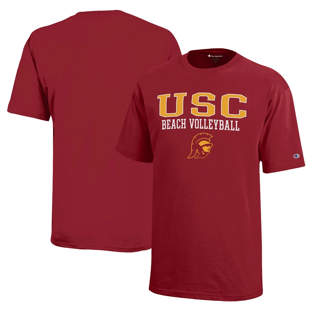 Youth Champion Cardinal USC Trojans Beach Volleyball Stacked Jersey T-Shirt