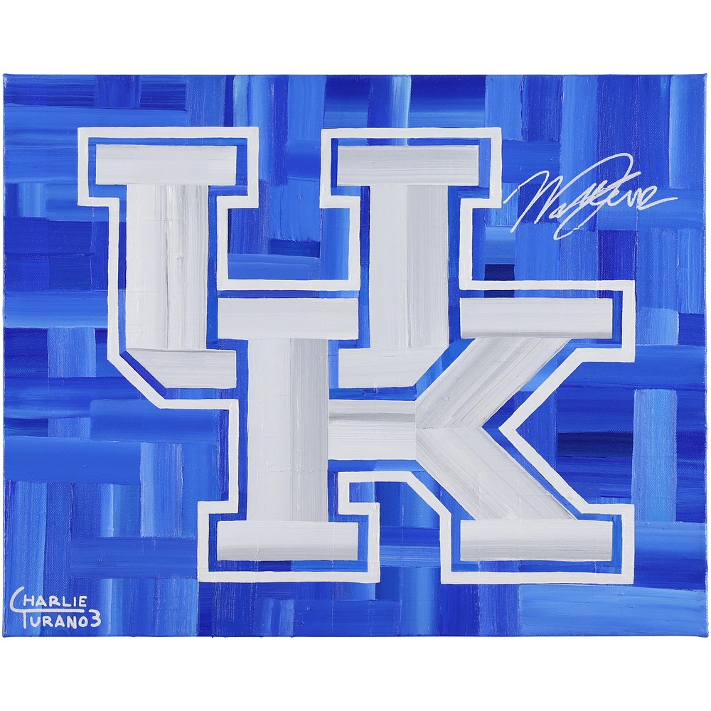 Will Levis Kentucky Wildcats Autographed Stretched 16" x 20" Original Canvas - Art by Charlie Turano III - Limited Edition #1/1