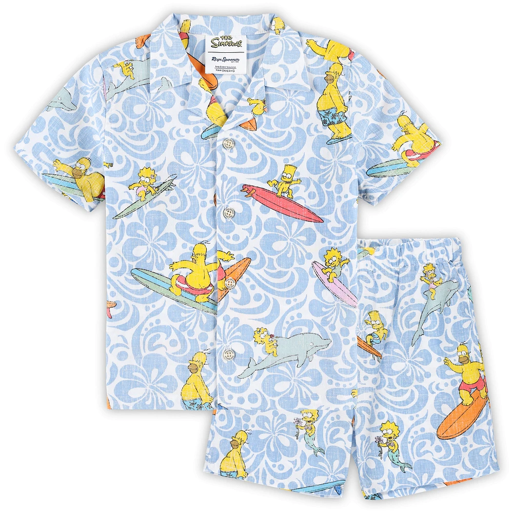 Toddler Reyn Spooner Light Blue The Simpsons Cowabunga! Cabana Set