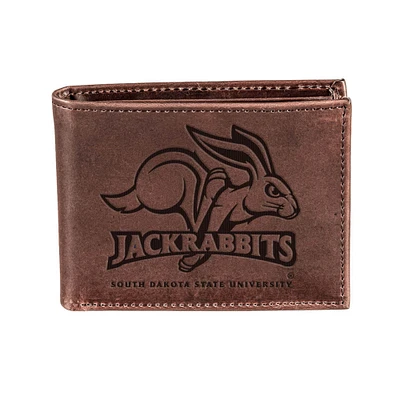 Brown South Dakota State Jackrabbits Bi-Fold Leather Wallet