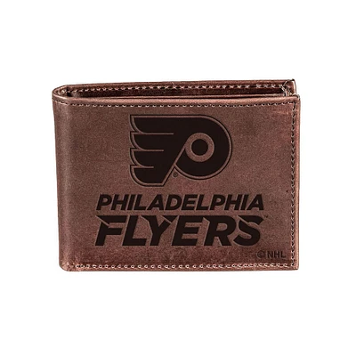 Brown Philadelphia Flyers Bi-Fold Leather Wallet