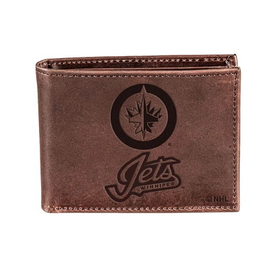 Brown Winnipeg Jets Bi-Fold Leather Wallet