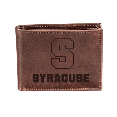 Brown Syracuse Orange Bi-Fold Leather Wallet
