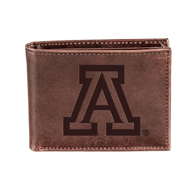 Brown Arizona Wildcats Bi-Fold Leather Wallet