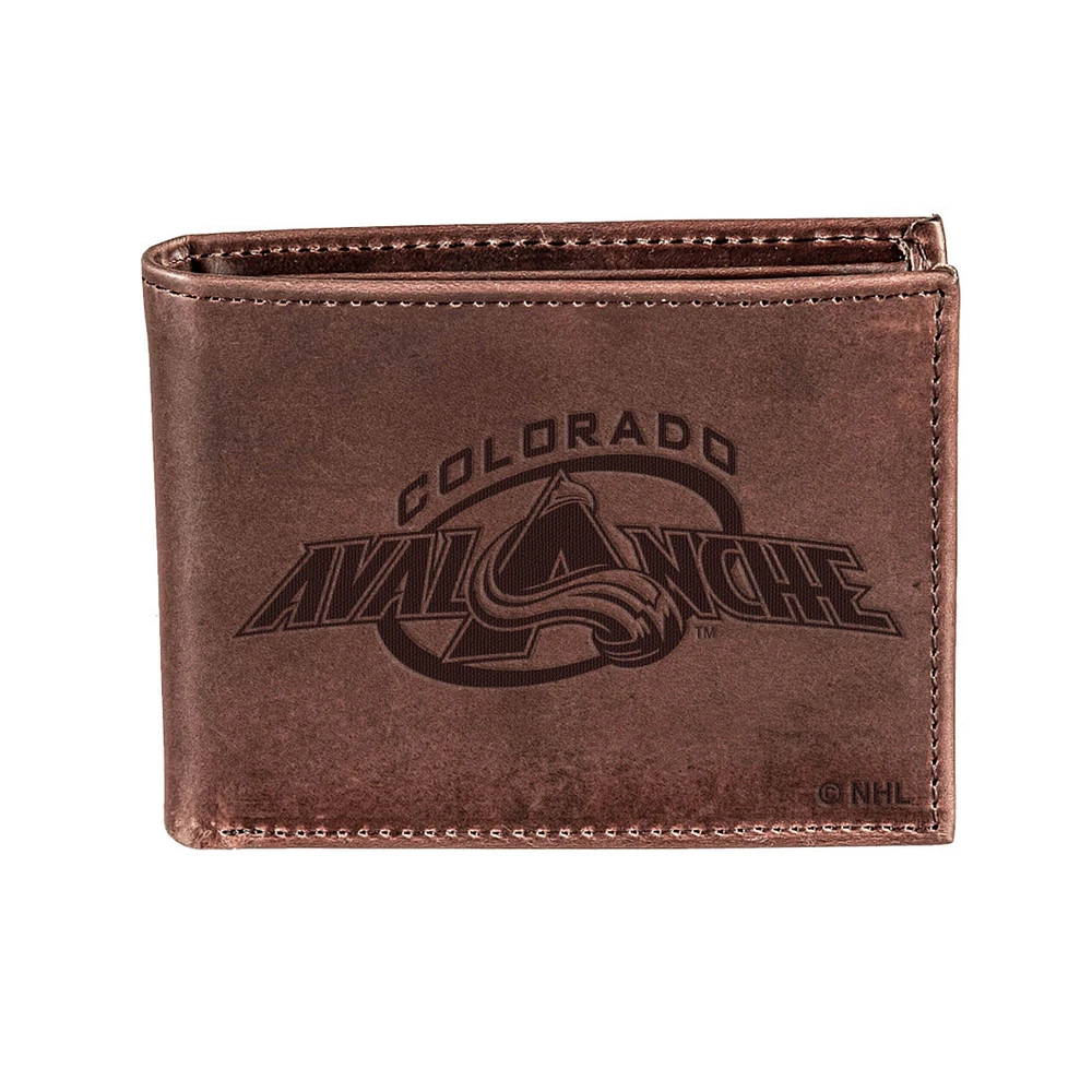 Brown Colorado Avalanche Bi-Fold Leather Wallet
