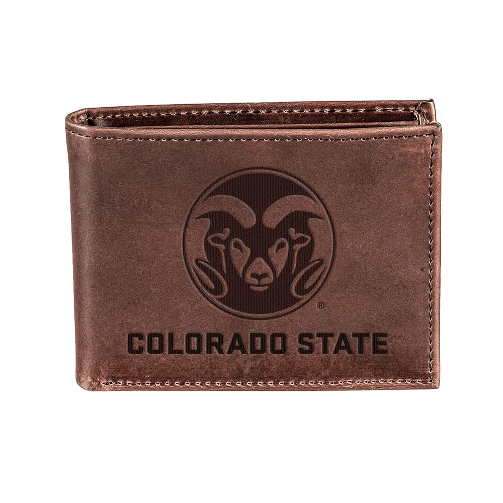 Brown Colorado State Rams Bi-Fold Leather Wallet