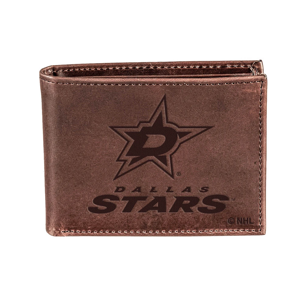 Brown Dallas Stars Bi-Fold Leather Wallet