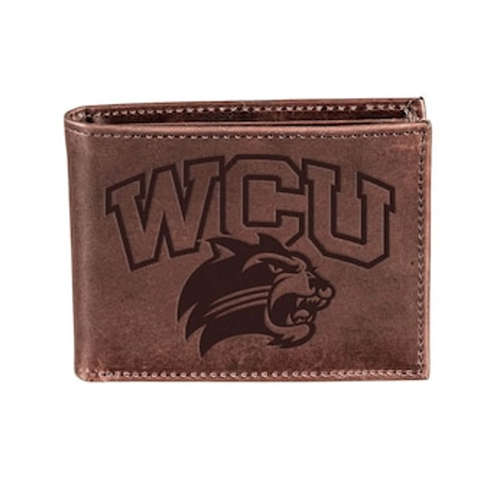 Brown Western Carolina Catamounts Bi-Fold Leather Wallet