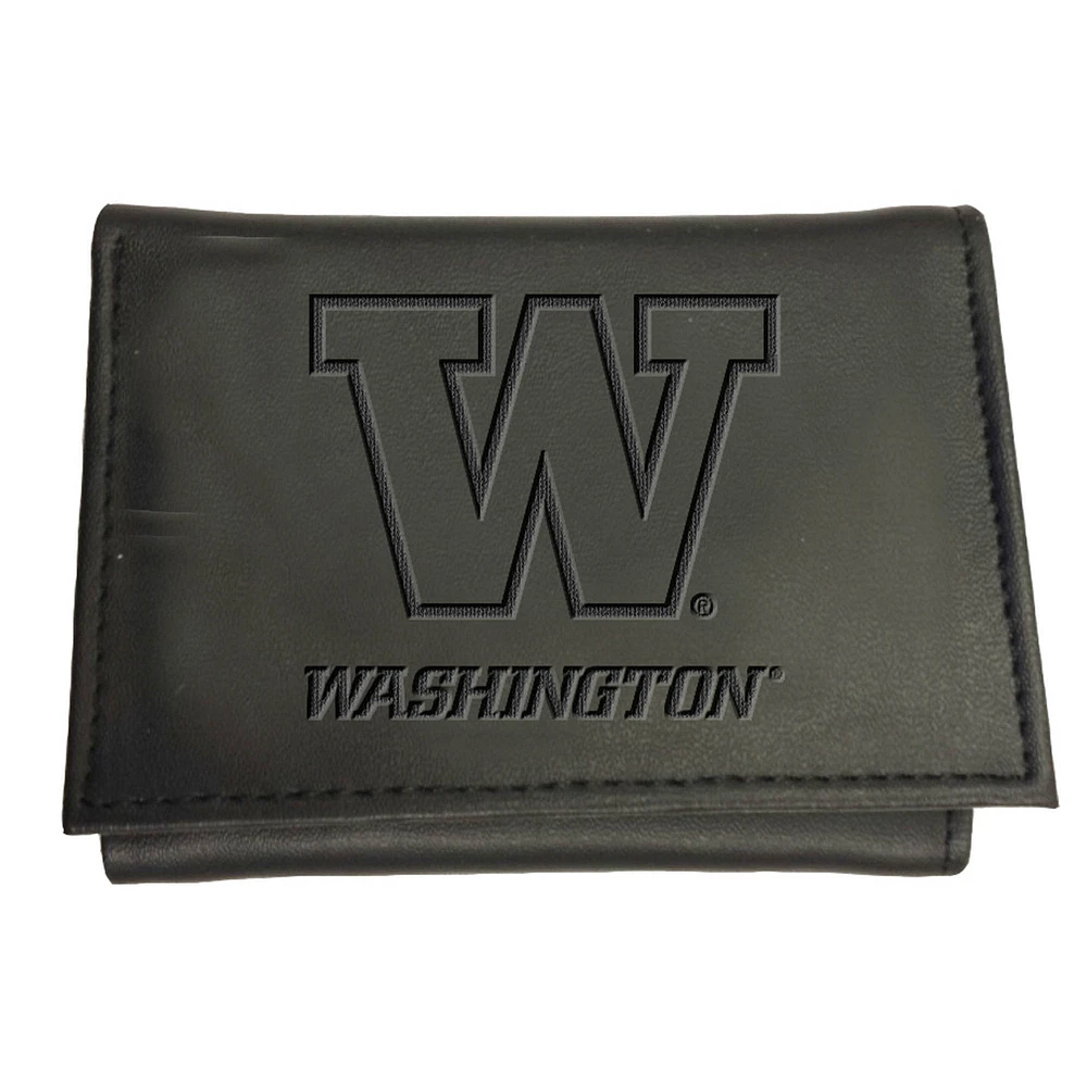 Black Washington Huskies Hybrid Tri-Fold Wallet