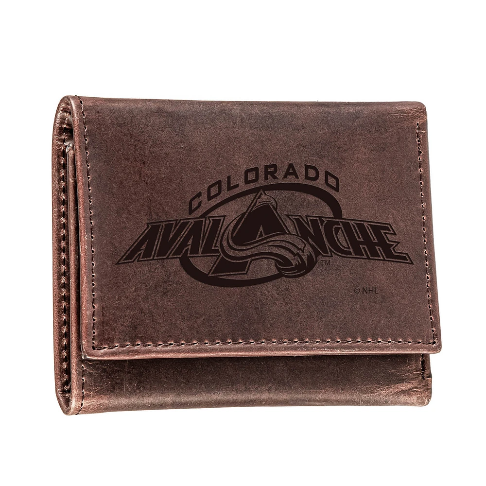 Brown Colorado Avalanche Leather Tri-Fold Wallet