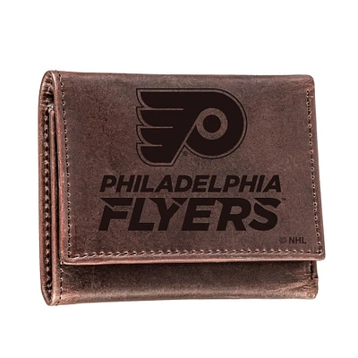 Brown Philadelphia Flyers Leather Tri-Fold Wallet