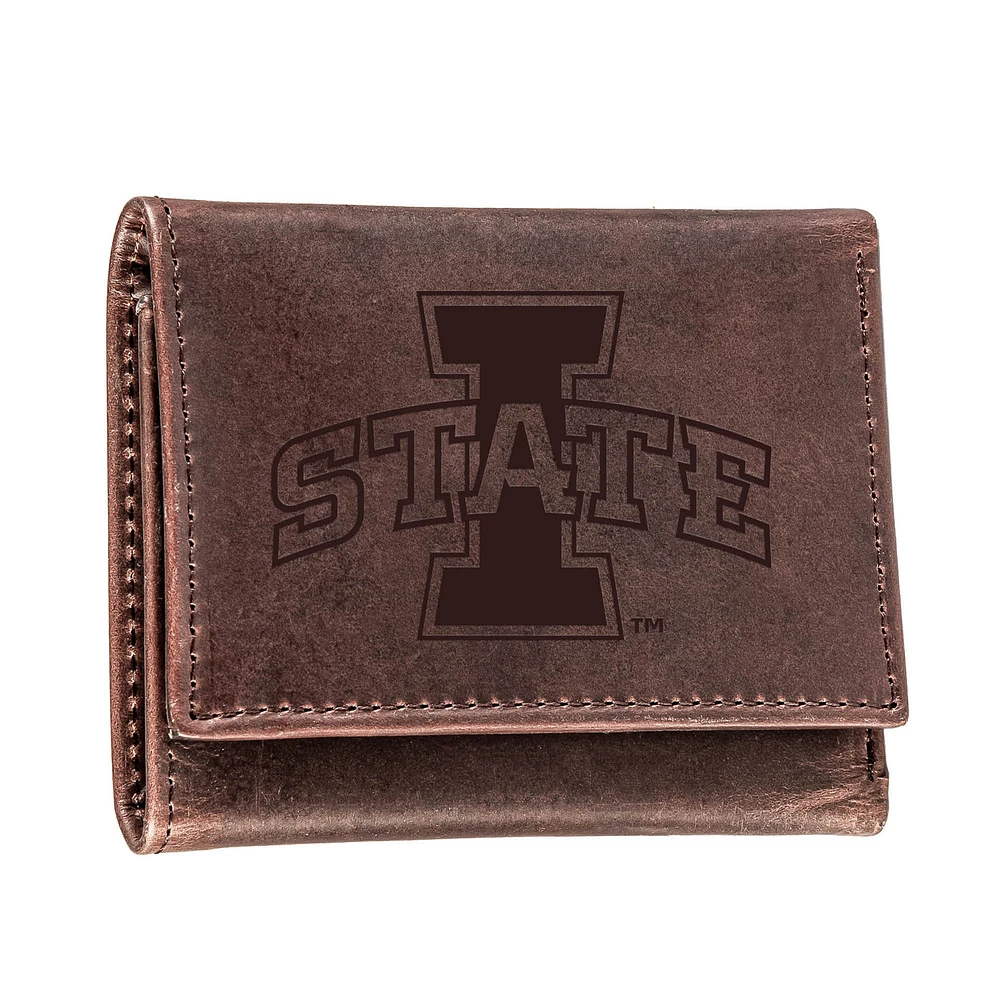 Brown Iowa State Cyclones Leather Tri-Fold Wallet