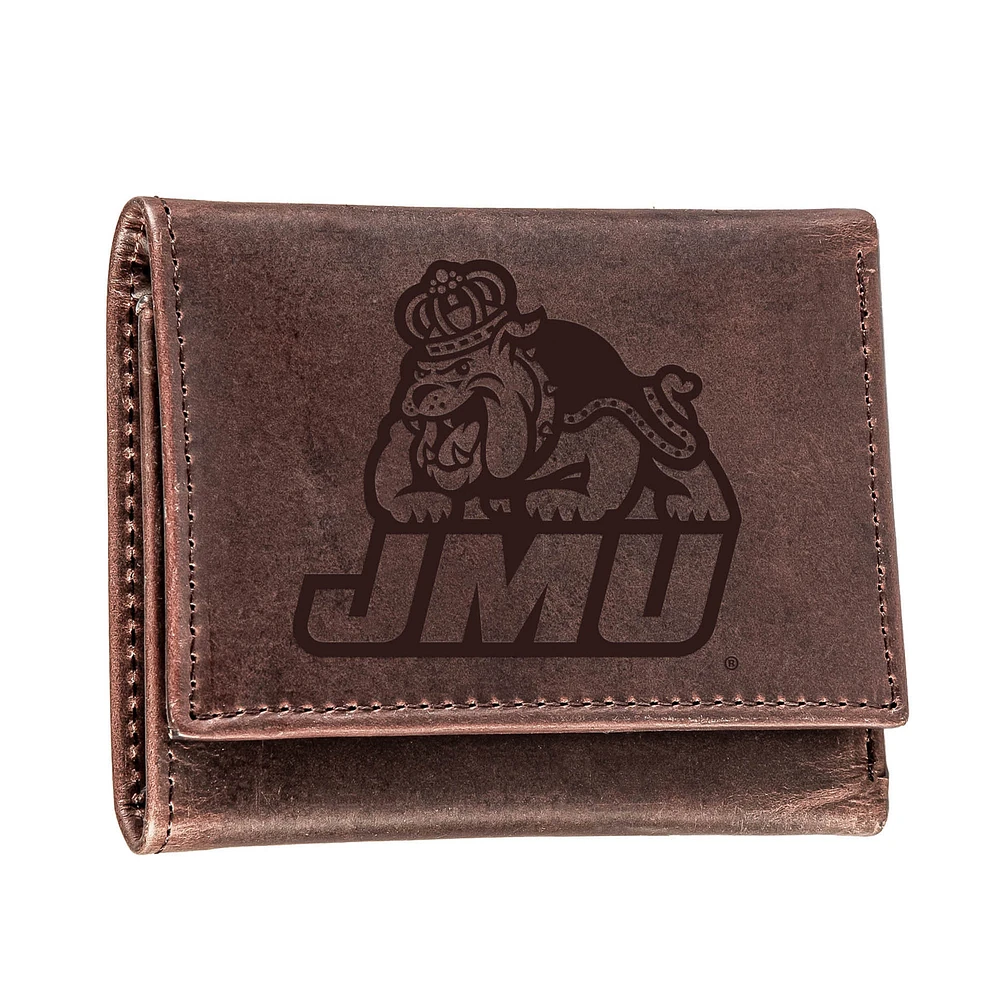 Brown James Madison Dukes Leather Tri-Fold Wallet