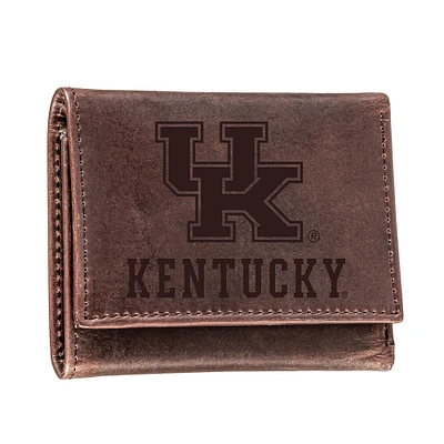 Brown Kentucky Wildcats Leather Tri-Fold Wallet