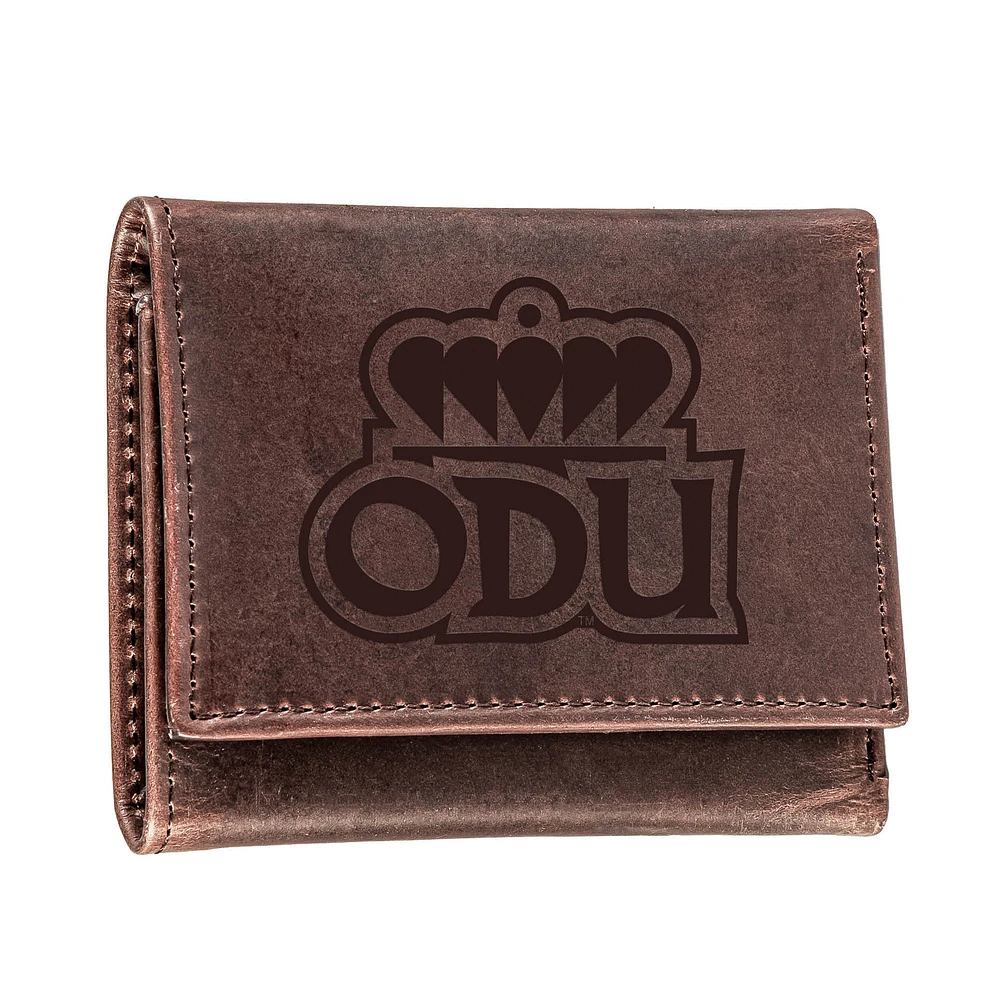 Brown Old Dominion Monarchs Leather Tri-Fold Wallet