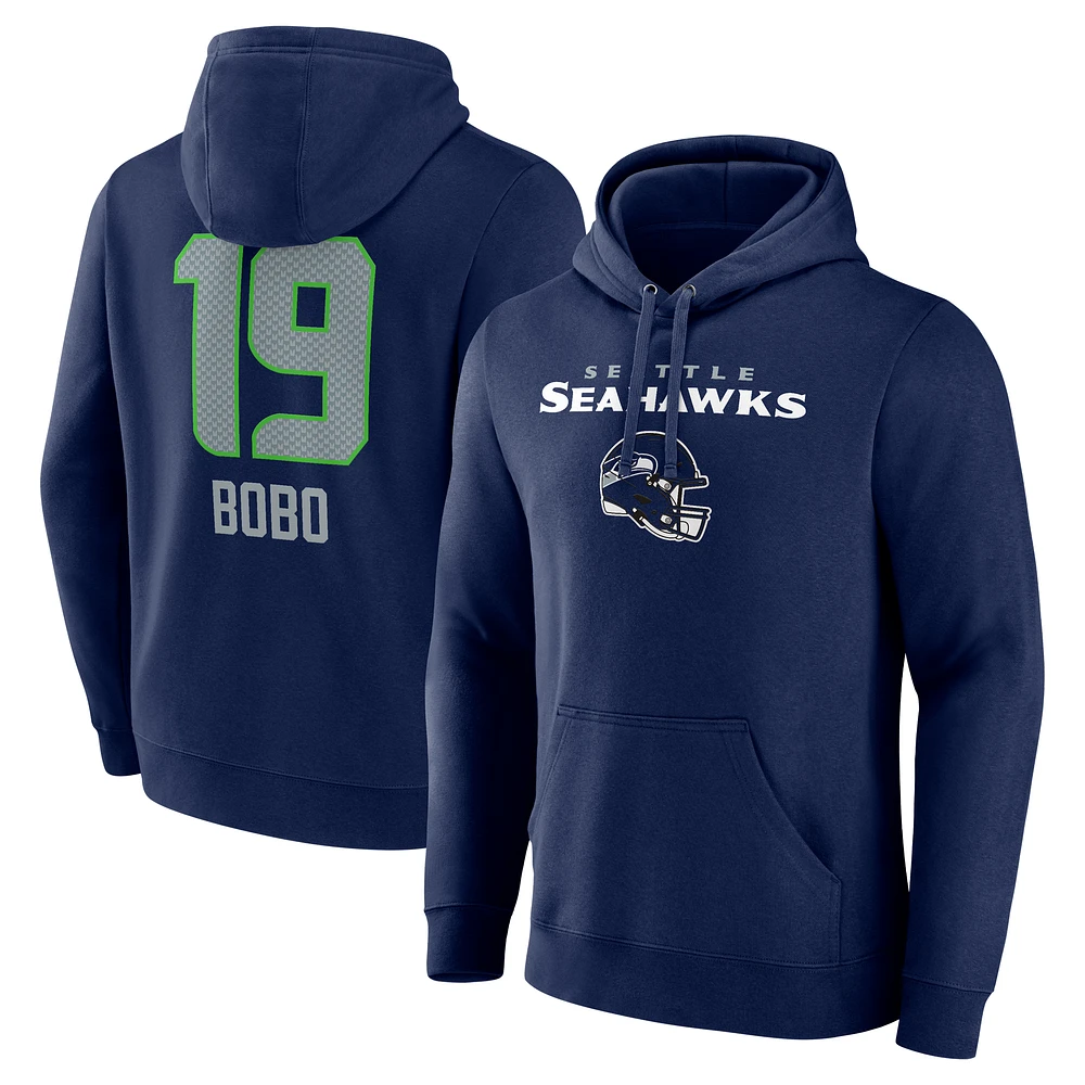 Men's Jake Bobo College Navy Seattle Seahawks Team Wordmark Player Name & Number Pullover Hoodie