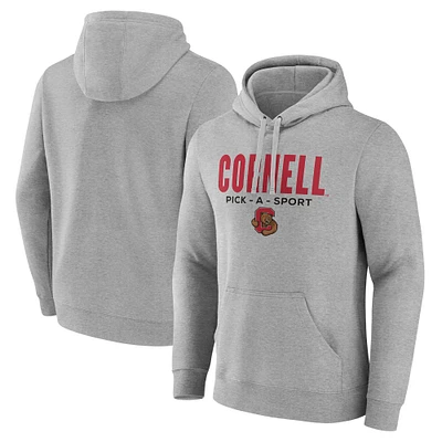 Men's Gray Cornell Big Red Authentic Pick-A-Sport Pullover Hoodie