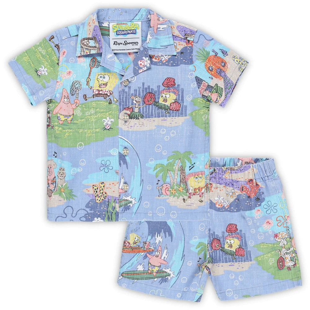 Infant Reyn Spooner Blue SpongeBob SquarePants Cabana Set