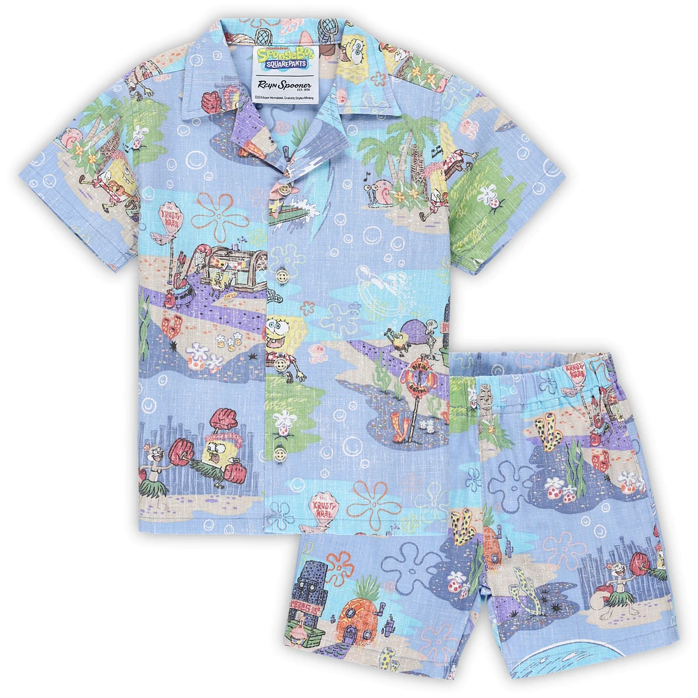 Toddler Reyn Spooner Blue SpongeBob SquarePants Cabana Set