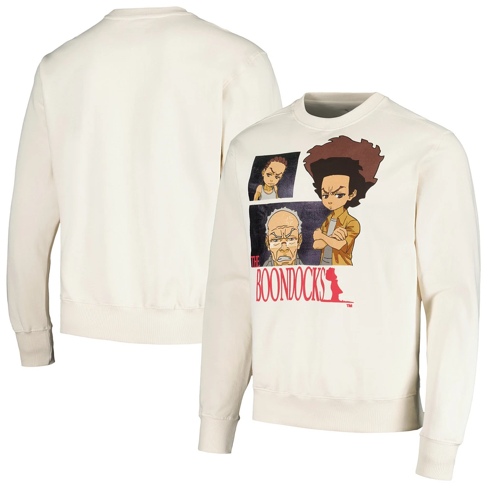 Unisex Natural The Boondocks Family Comic Strip Crewneck Pullover Sweatshirt