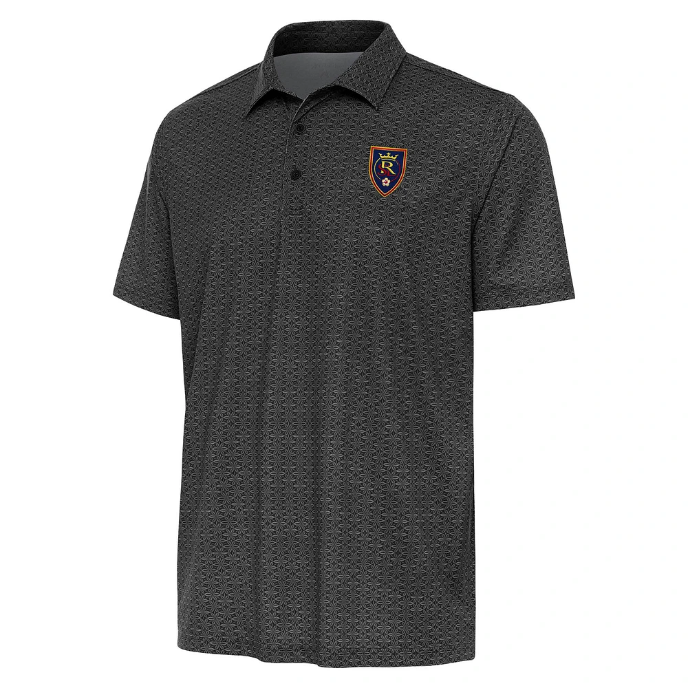 Men's Antigua Black Real Salt Lake Relic Polo