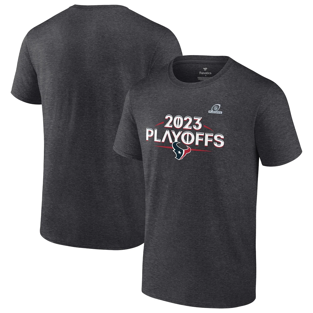 Men's Fanatics Heather Charcoal Houston Texans 2023 NFL Playoffs Ready T-Shirt
