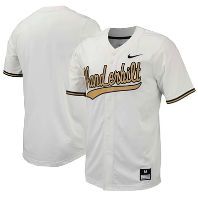 Men's Nike White Vanderbilt Commodores Replica Full-Button Baseball Jersey