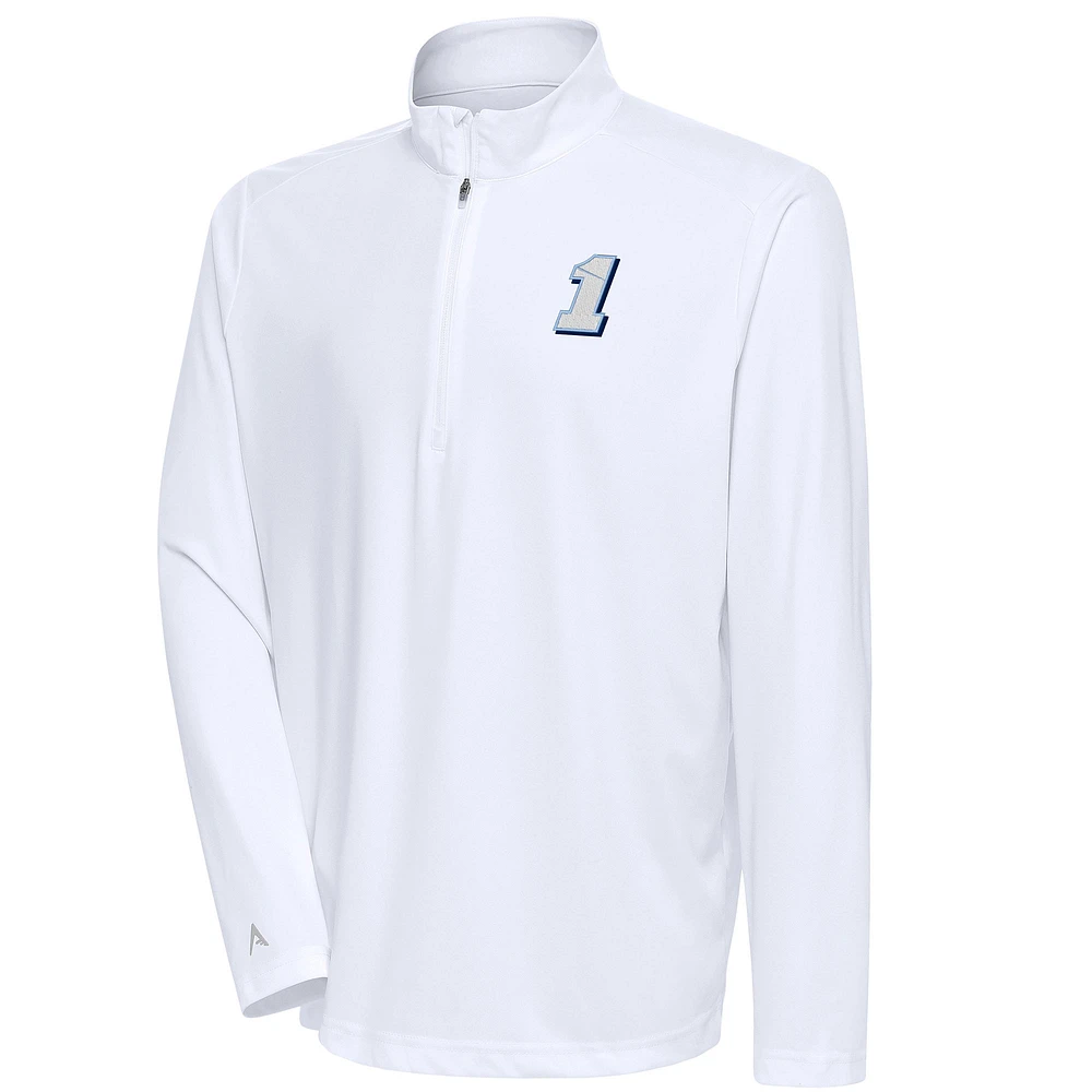 Men's Antigua White Ross Chastain Tribute Quarter-Zip Pullover Top