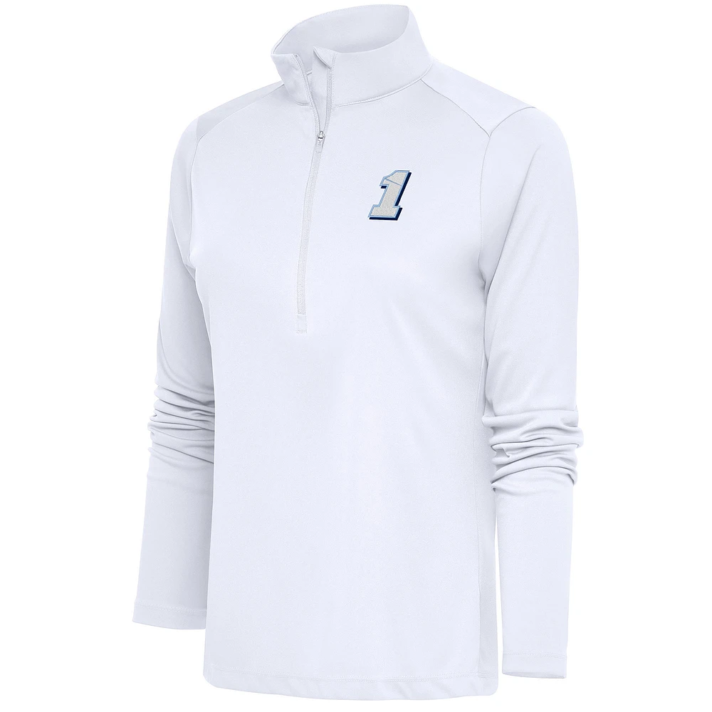 Women's Antigua White Ross Chastain Tribute Half-Zip Pullover Top