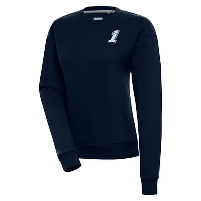 Women's Antigua Navy Ross Chastain Victory Crewneck Pullover Sweatshirt