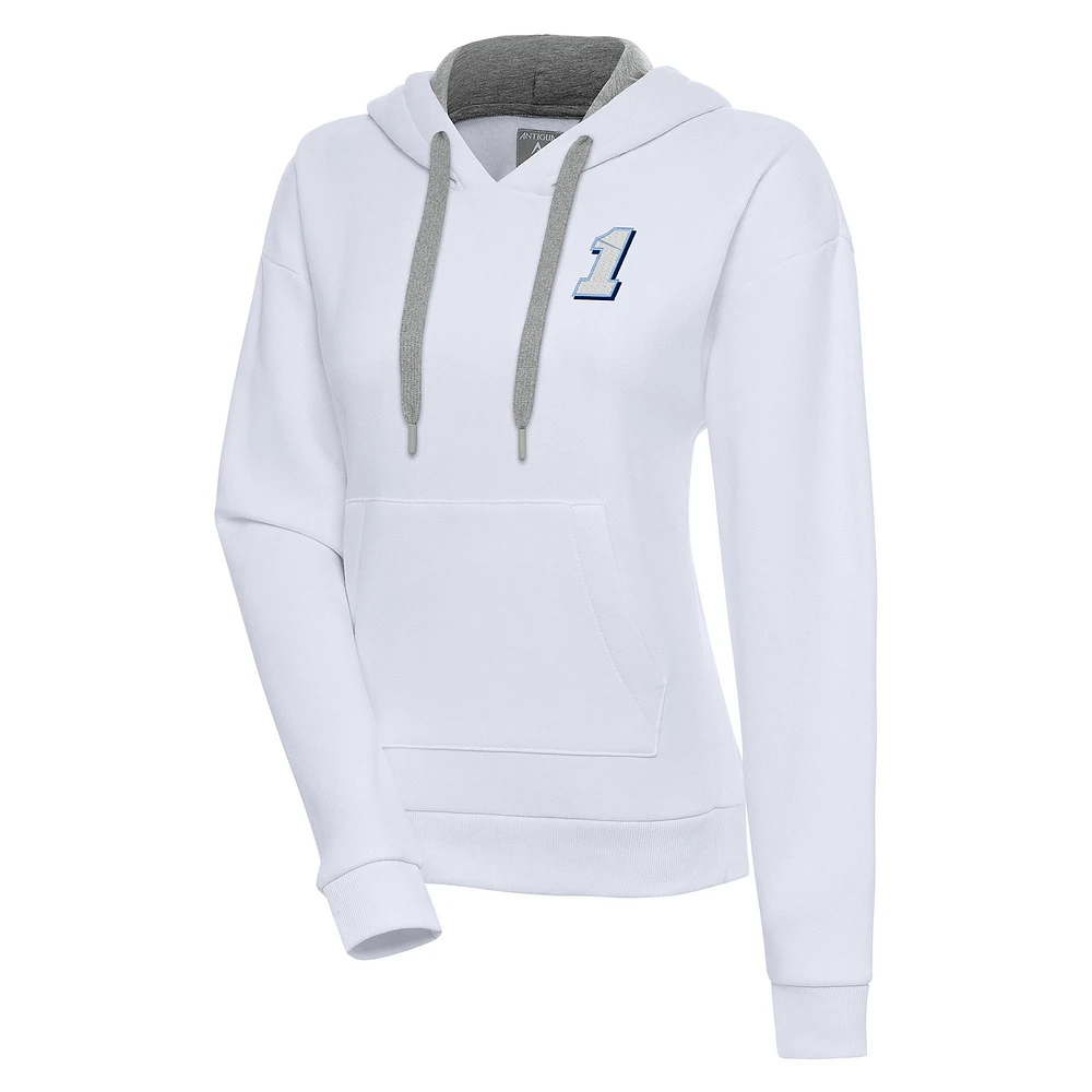 Women's Antigua White Ross Chastain Victory Pullover Hoodie