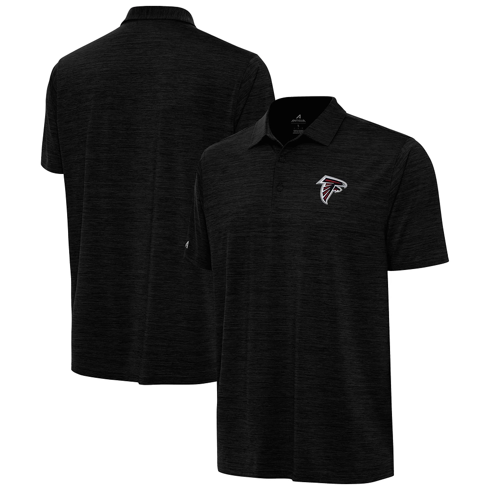 Men's Antigua Heather Black Atlanta Falcons Layout Polo