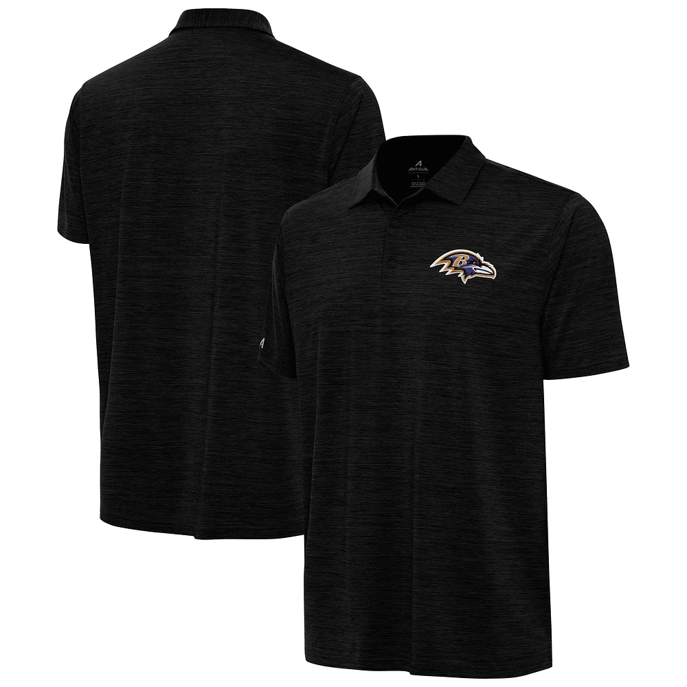 Men's Antigua Heather Black Baltimore Ravens Layout Polo