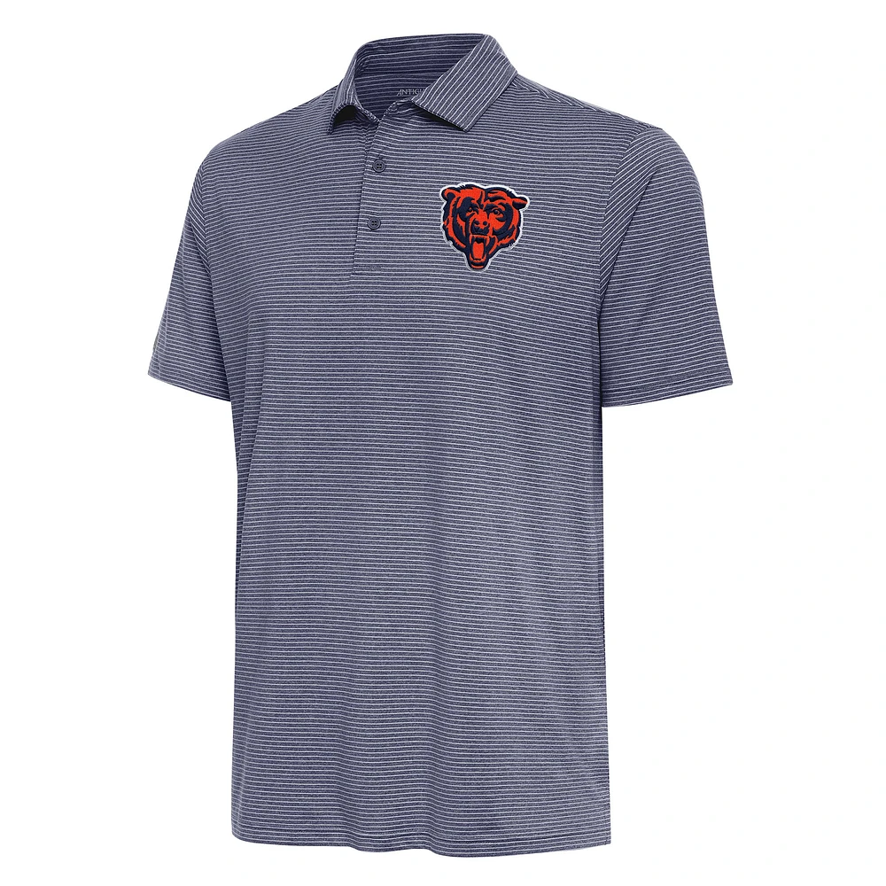 Men's Antigua Heather Navy Chicago Bears Scheme Polo
