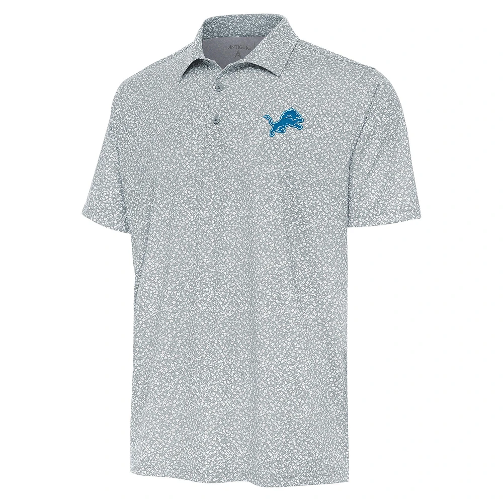 Men's Antigua Gray Detroit Lions Terrace Polo