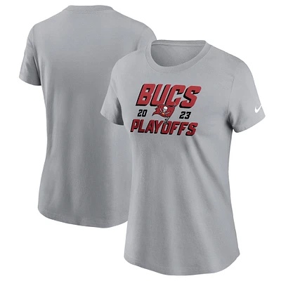 Women's Nike Gray Tampa Bay Buccaneers 2023 NFL Playoffs Iconic T-Shirt