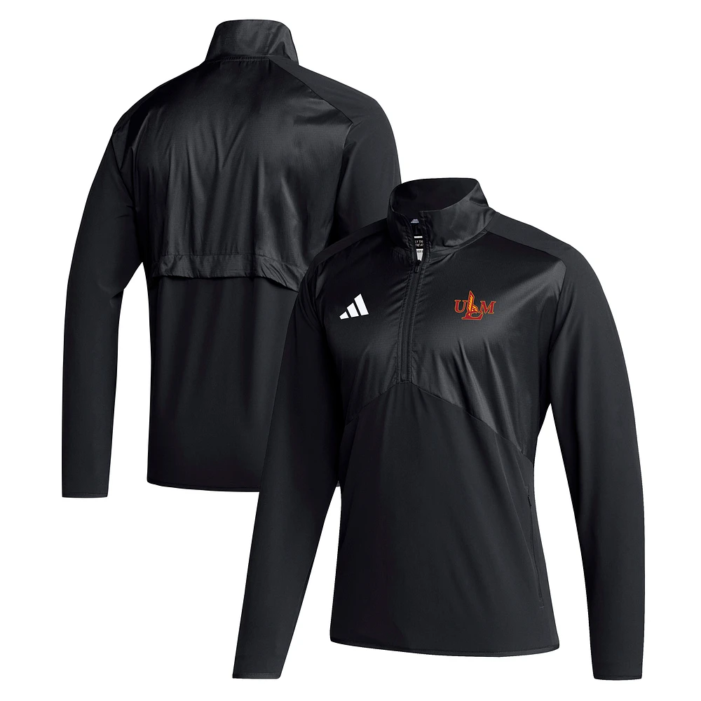 Men's adidas Black ULM Warhawks Woven Quarter-Zip Pullover Top