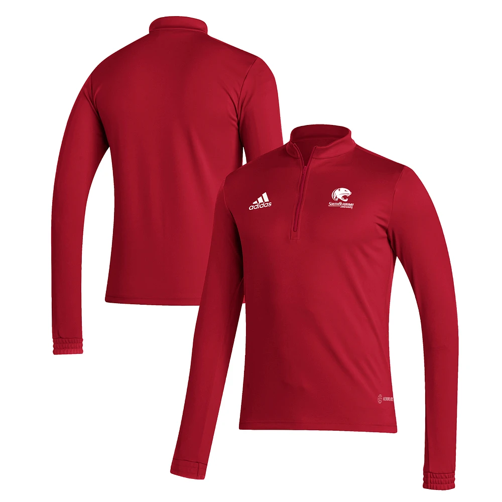 Men's adidas Red South Alabama Jaguars Entrada22 Quarter-Zip Pullover Top