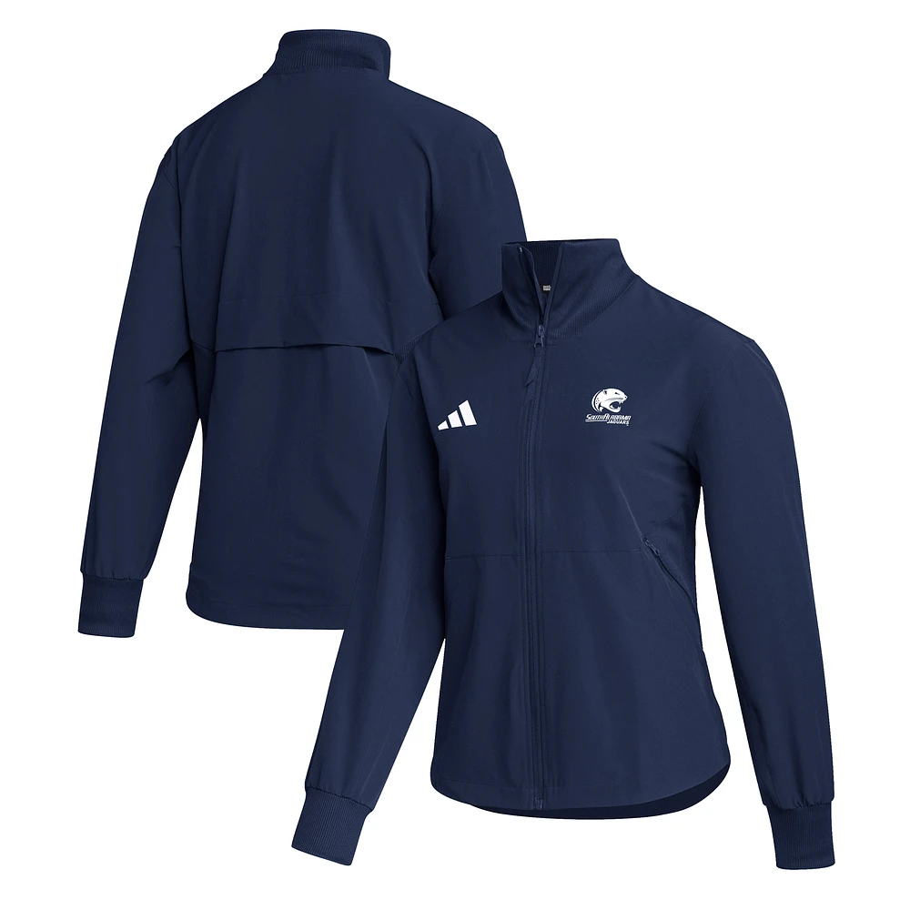 Women's adidas Navy South Alabama Jaguars Travel Woven Full-Zip Jacket