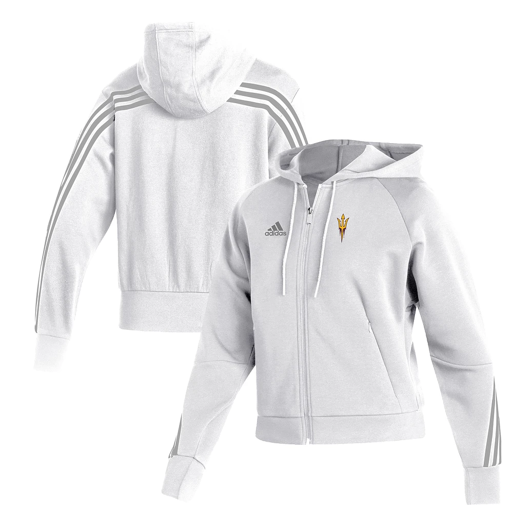 Women's adidas White Arizona State Sun Devils Fashion Full-Zip Hoodie