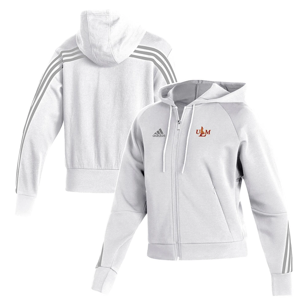 Women's adidas White ULM Warhawks Fashion Full-Zip Hoodie