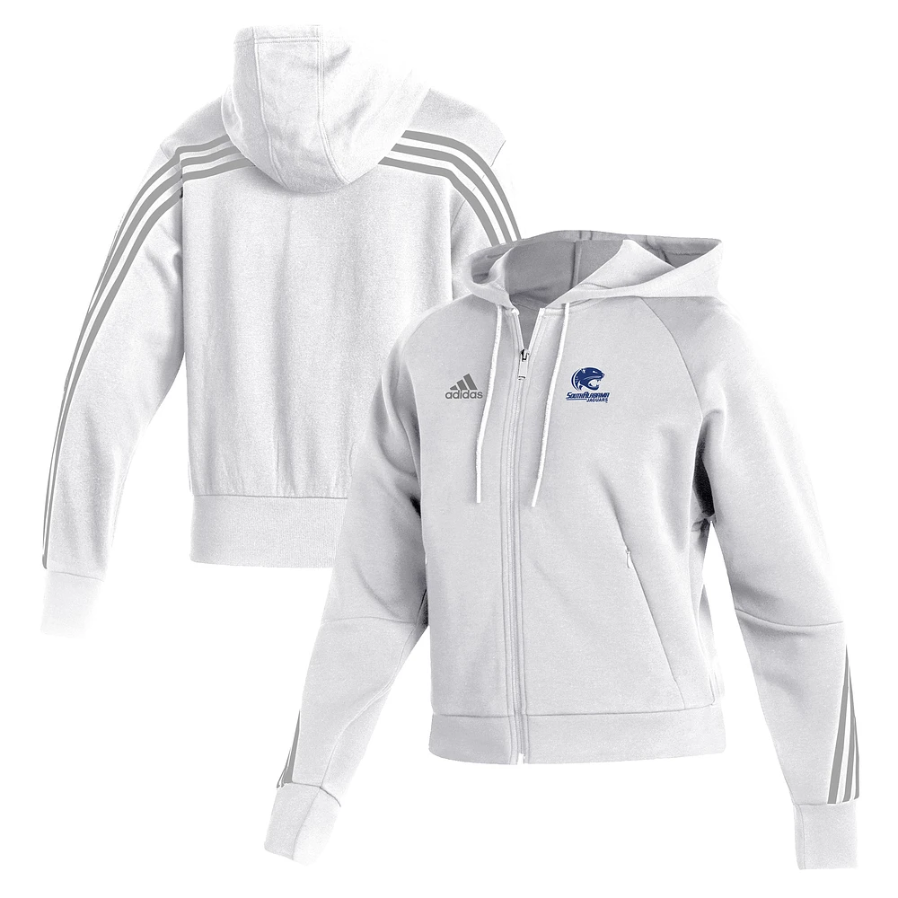 Women's adidas White South Alabama Jaguars Fashion Full-Zip Hoodie