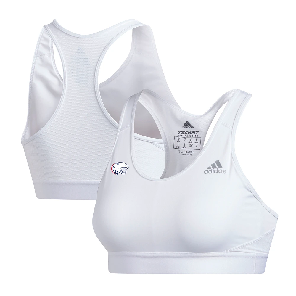 Women's adidas White South Alabama Jaguars Alphaskin Sports Bra