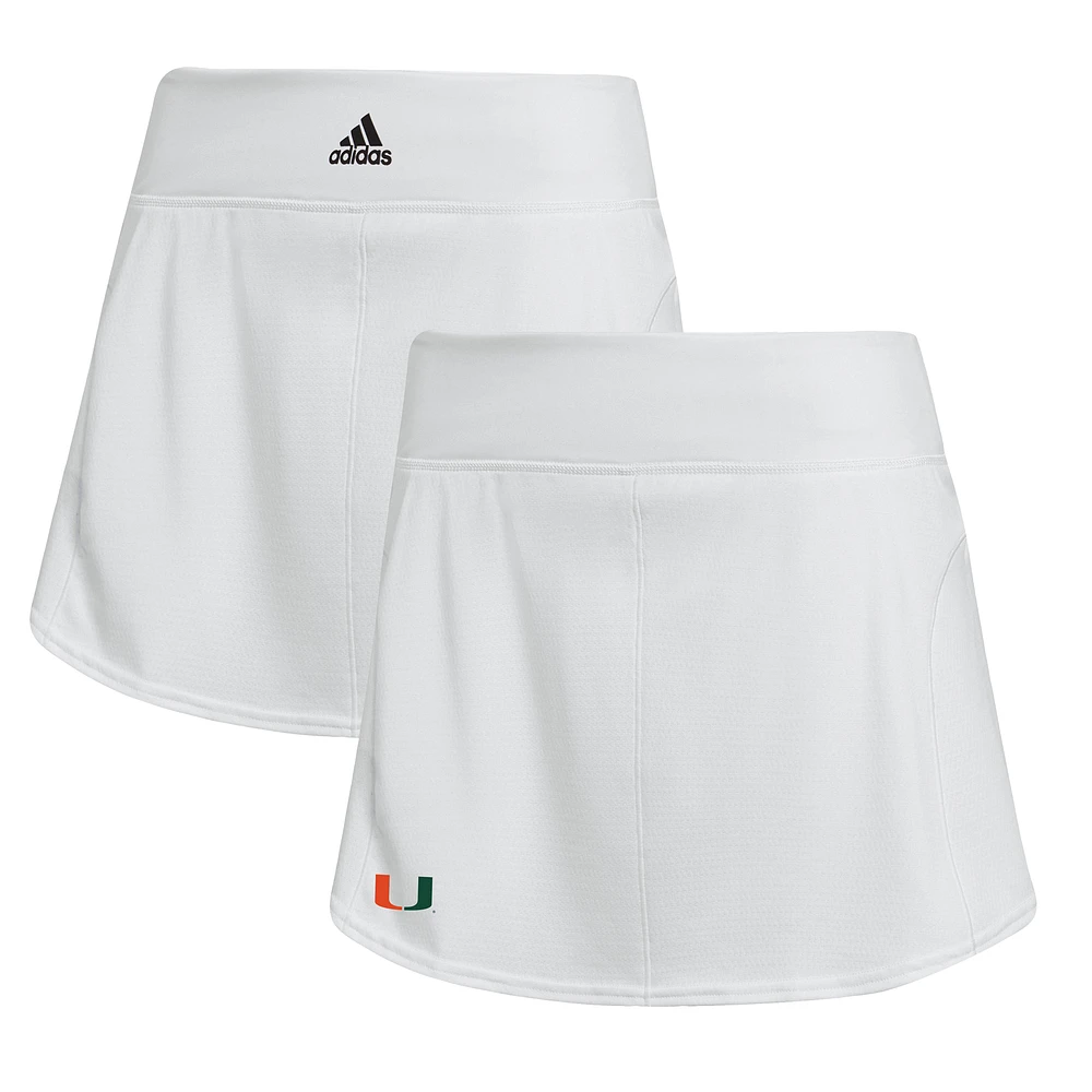Women's adidas White Miami Hurricanes Tennis Skirt