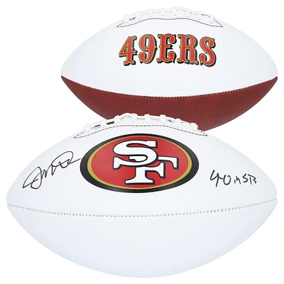 Joe Montana San Francisco 49ers Autographed White Panel Football with "4-0 in SB" Inscription