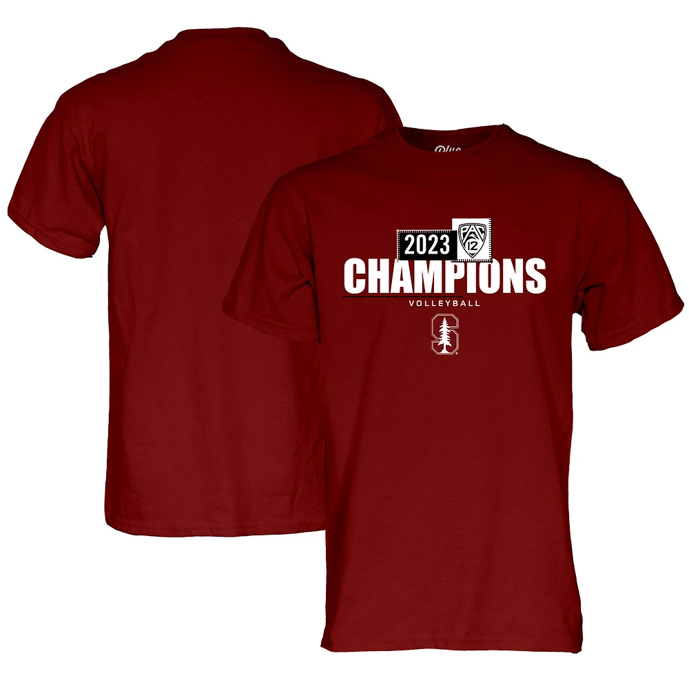 Unisex Blue 84 Cardinal Stanford 2023 PAC-12 Women's Volleyball Regular Season Champions Locker Room T-Shirt