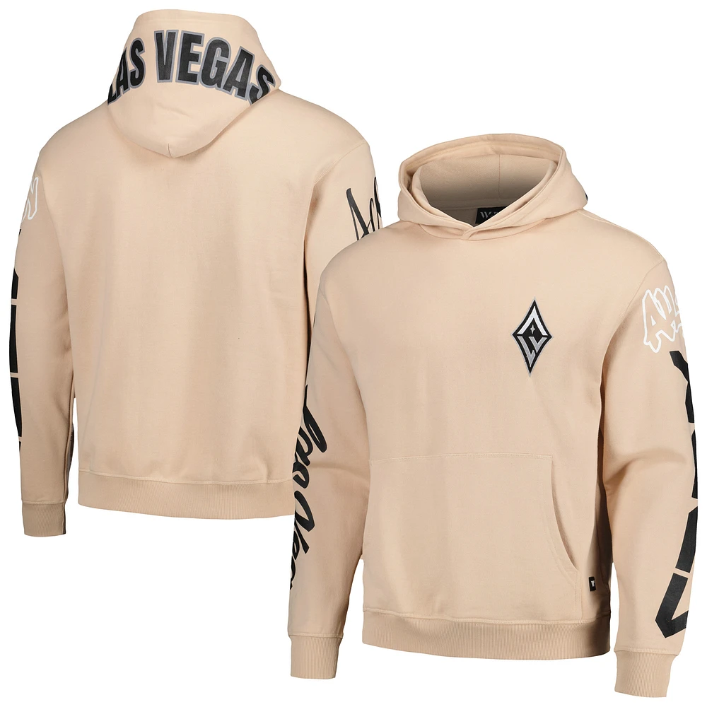 Unisex The Wild Collective Tan Las Vegas Aces Graffiti Acid Wash Pullover Hoodie