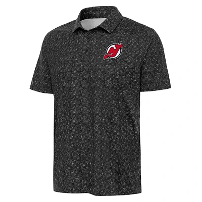 Men's Antigua Black New Jersey Devils Figment Polo